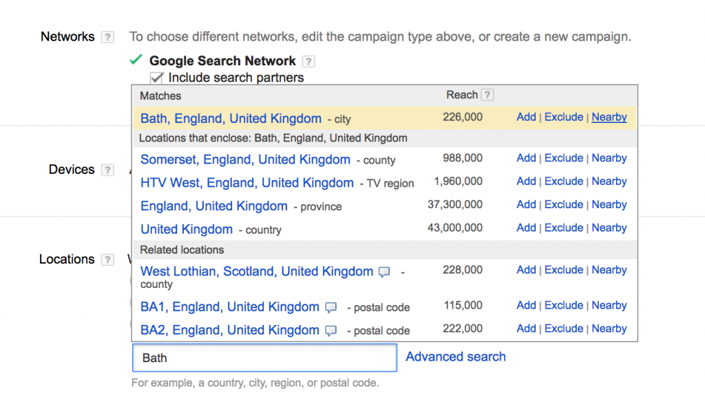 Screenshot of adwords call-only campaign set up