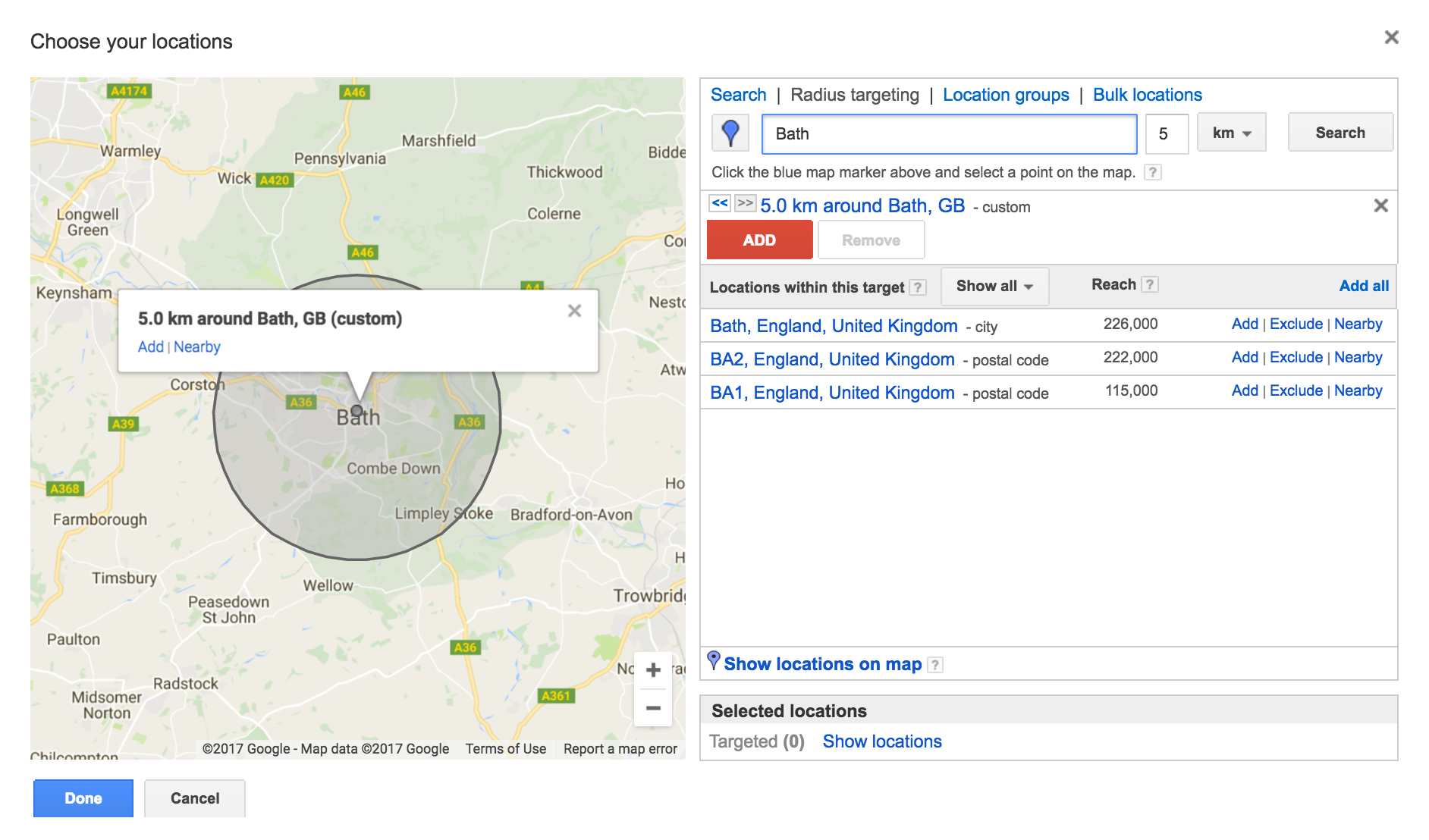 Screenshot of adwords call only campaign set up