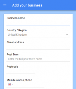 how to set up google my business add info screenshot